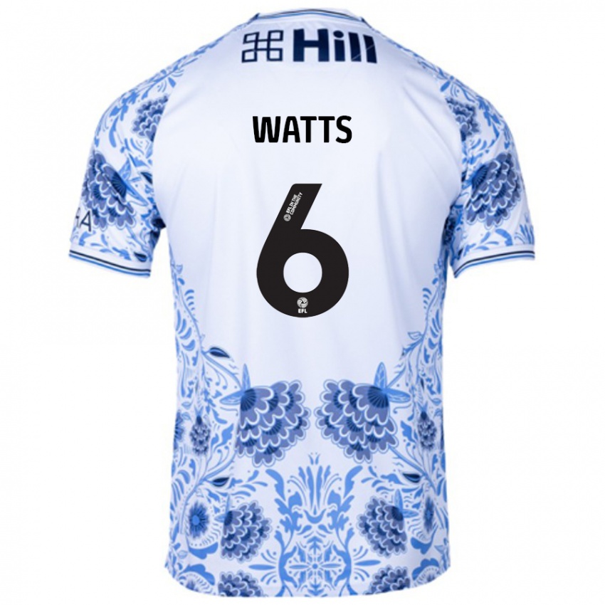 Niño Camiseta Kell Watts #6 Blanco Azul 2ª Equipación 2024/25 La Camisa Perú