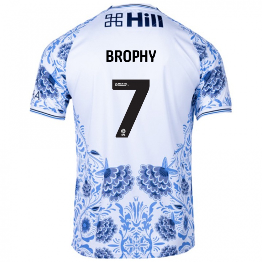 Niño Camiseta James Brophy #7 Blanco Azul 2ª Equipación 2024/25 La Camisa Perú