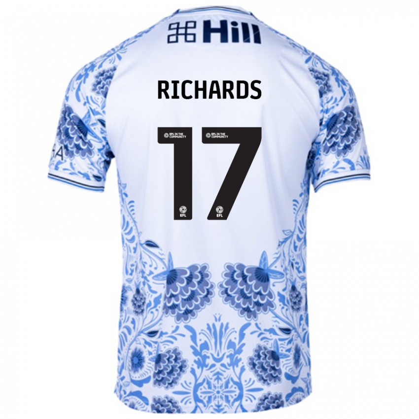 Niño Camiseta Taylor Richards #17 Blanco Azul 2ª Equipación 2024/25 La Camisa Perú