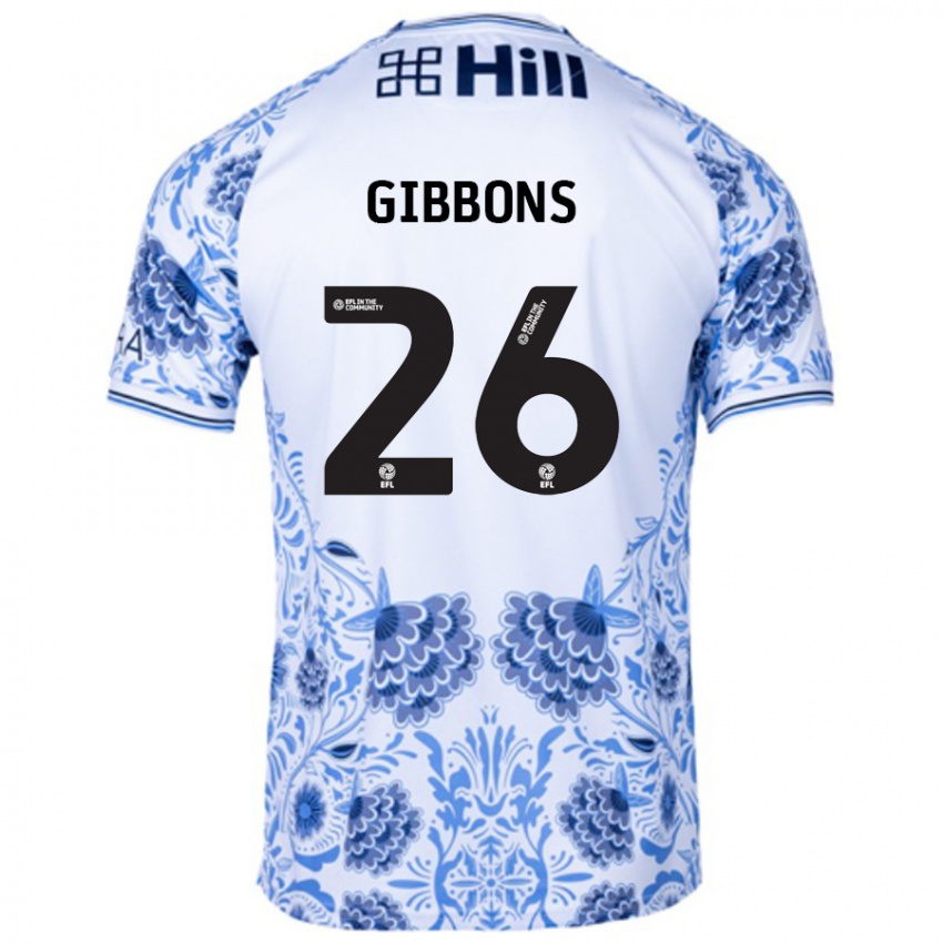 Niño Camiseta James Gibbons #26 Blanco Azul 2ª Equipación 2024/25 La Camisa Perú