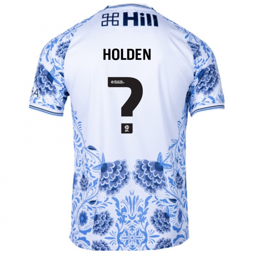 Niño Camiseta Lenny Holden #0 Blanco Azul 2ª Equipación 2024/25 La Camisa Perú