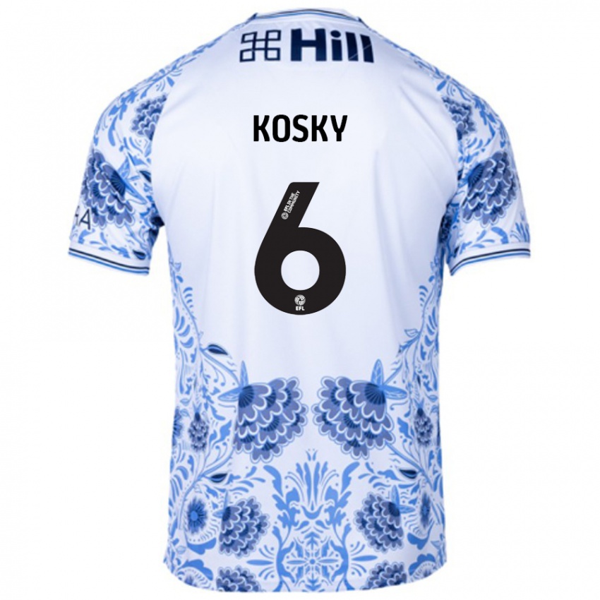 Niño Camiseta Rachel Kosky #6 Blanco Azul 2ª Equipación 2024/25 La Camisa Perú