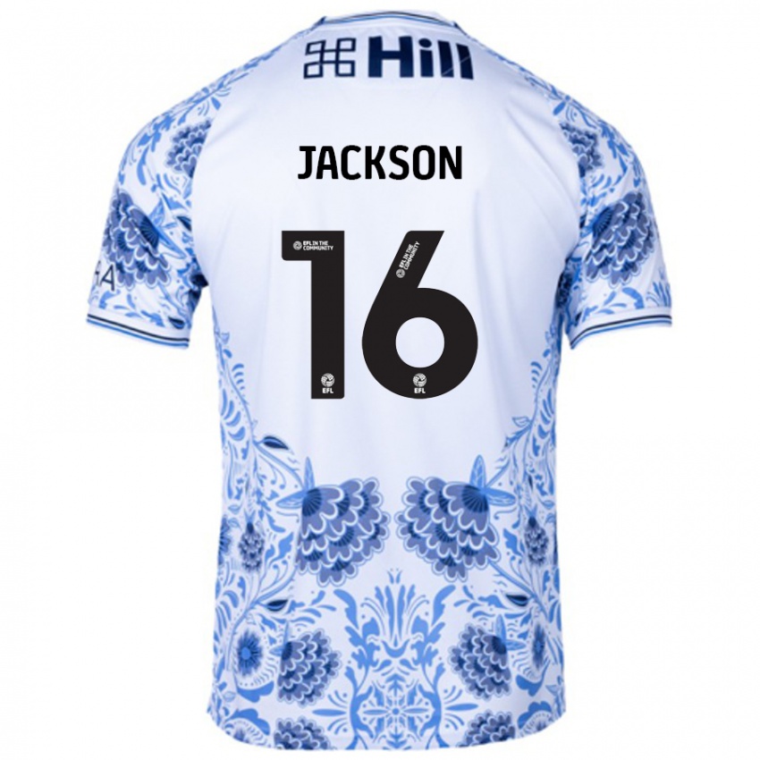 Niño Camiseta Abbie Jackson #16 Blanco Azul 2ª Equipación 2024/25 La Camisa Perú