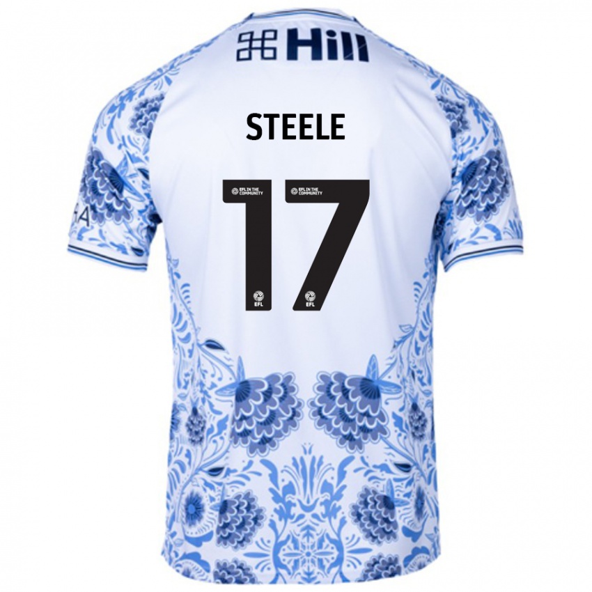 Niño Camiseta Fran Steele #17 Blanco Azul 2ª Equipación 2024/25 La Camisa Perú