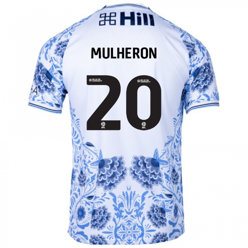 Niño Camiseta Bronwyn Mulheron #20 Blanco Azul 2ª Equipación 2024/25 La Camisa Perú