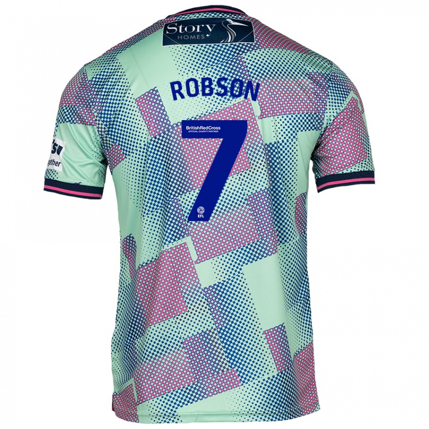 Niño Camiseta Ethan Robson #7 Verde 2ª Equipación 2024/25 La Camisa Perú