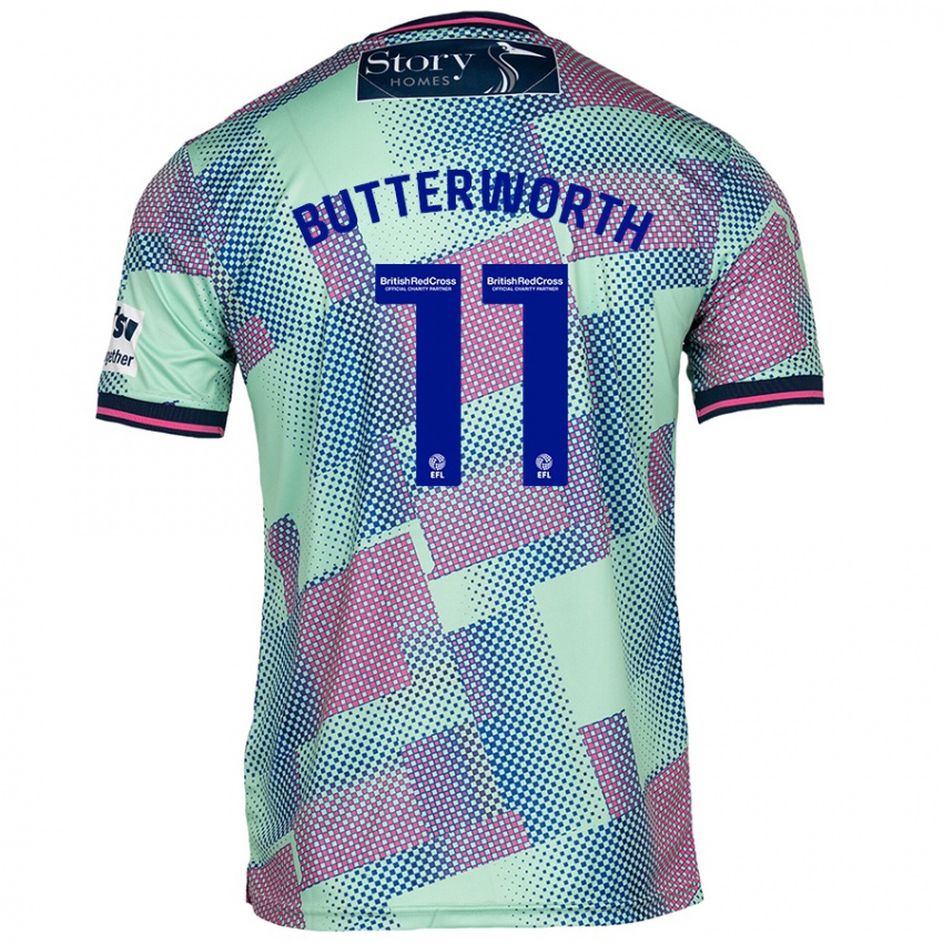 Niño Camiseta Daniel Butterworth #11 Verde 2ª Equipación 2024/25 La Camisa Perú