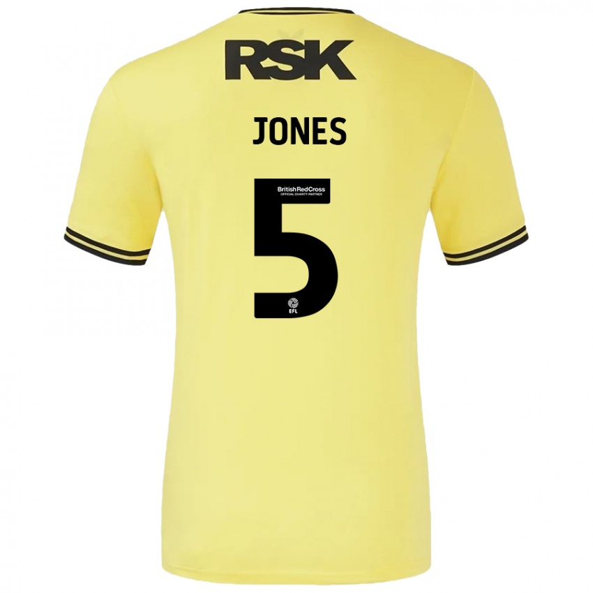 Niño Camiseta Lloyd Jones #5 Amarillo Negro 2ª Equipación 2024/25 La Camisa Perú