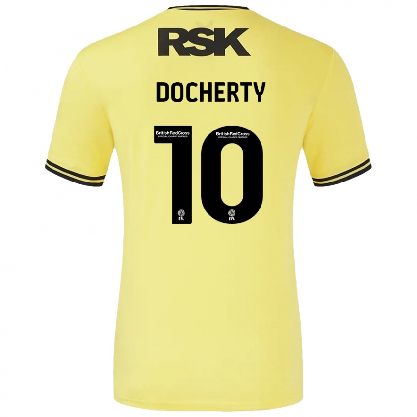 Niño Camiseta Greg Docherty #10 Amarillo Negro 2ª Equipación 2024/25 La Camisa Perú