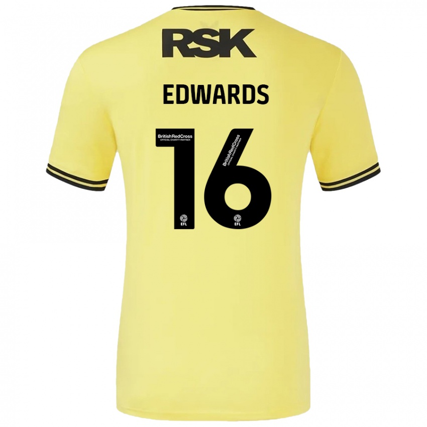 Niño Camiseta Josh Edwards #16 Amarillo Negro 2ª Equipación 2024/25 La Camisa Perú