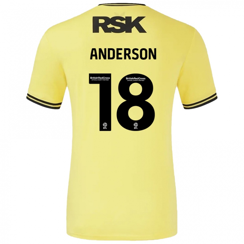 Niño Camiseta Karoy Anderson #18 Amarillo Negro 2ª Equipación 2024/25 La Camisa Perú