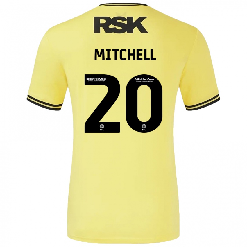 Niño Camiseta Zach Mitchell #20 Amarillo Negro 2ª Equipación 2024/25 La Camisa Perú