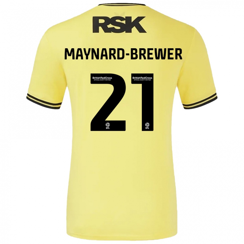 Niño Camiseta Ashley Maynard-Brewer #21 Amarillo Negro 2ª Equipación 2024/25 La Camisa Perú