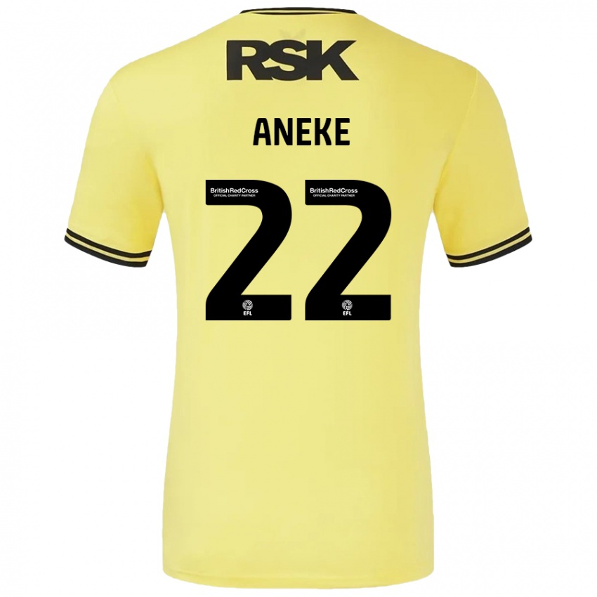 Niño Camiseta Chuks Aneke #22 Amarillo Negro 2ª Equipación 2024/25 La Camisa Perú