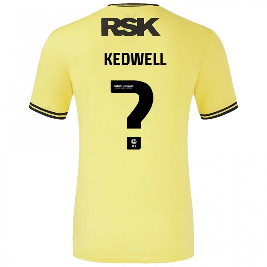 Niño Camiseta Harvey Kedwell #0 Amarillo Negro 2ª Equipación 2024/25 La Camisa Perú