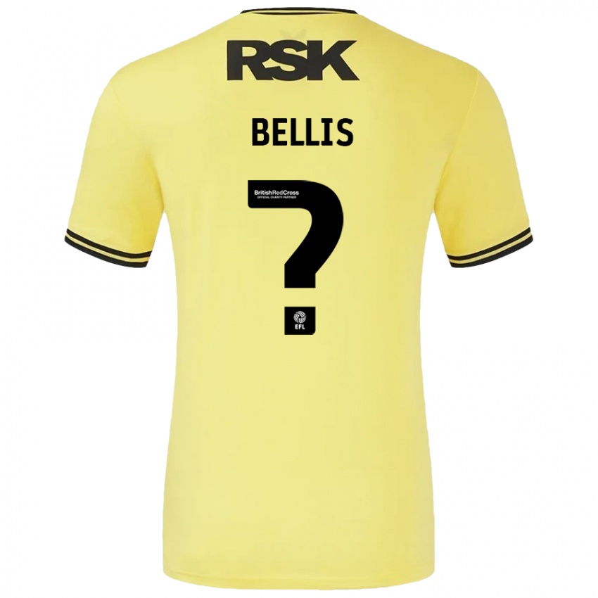 Niño Camiseta Reece Bellis #0 Amarillo Negro 2ª Equipación 2024/25 La Camisa Perú