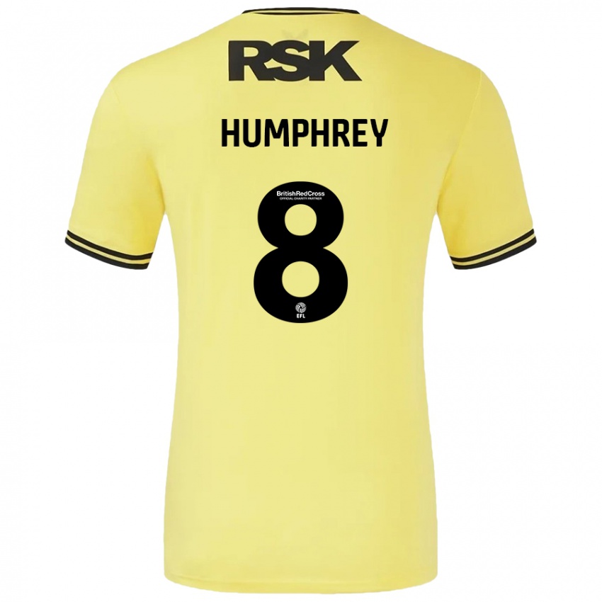 Niño Camiseta Carla Humphrey #8 Amarillo Negro 2ª Equipación 2024/25 La Camisa Perú