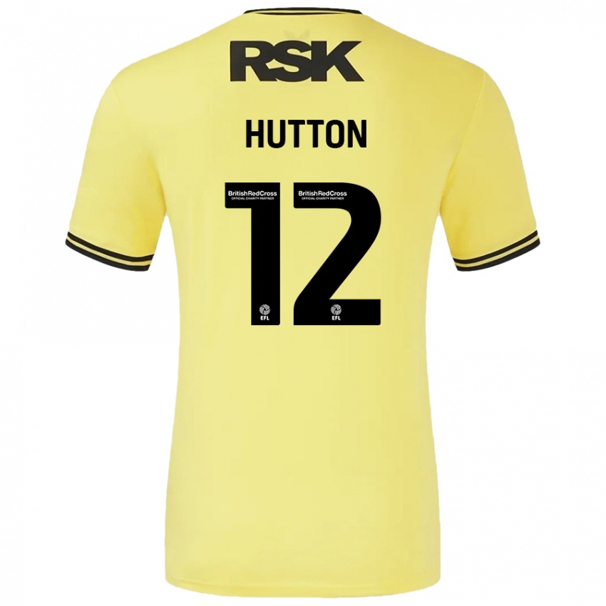 Niño Camiseta Jodie Hutton #12 Amarillo Negro 2ª Equipación 2024/25 La Camisa Perú