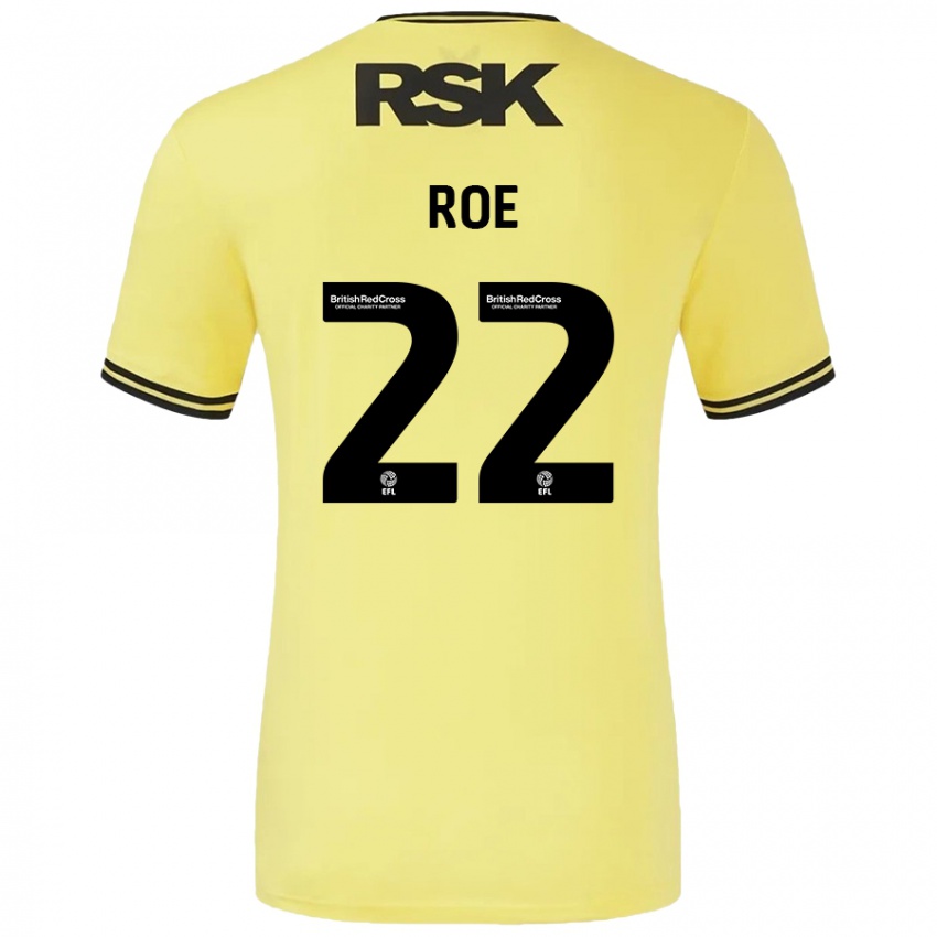 Niño Camiseta Bethan Roe #22 Amarillo Negro 2ª Equipación 2024/25 La Camisa Perú