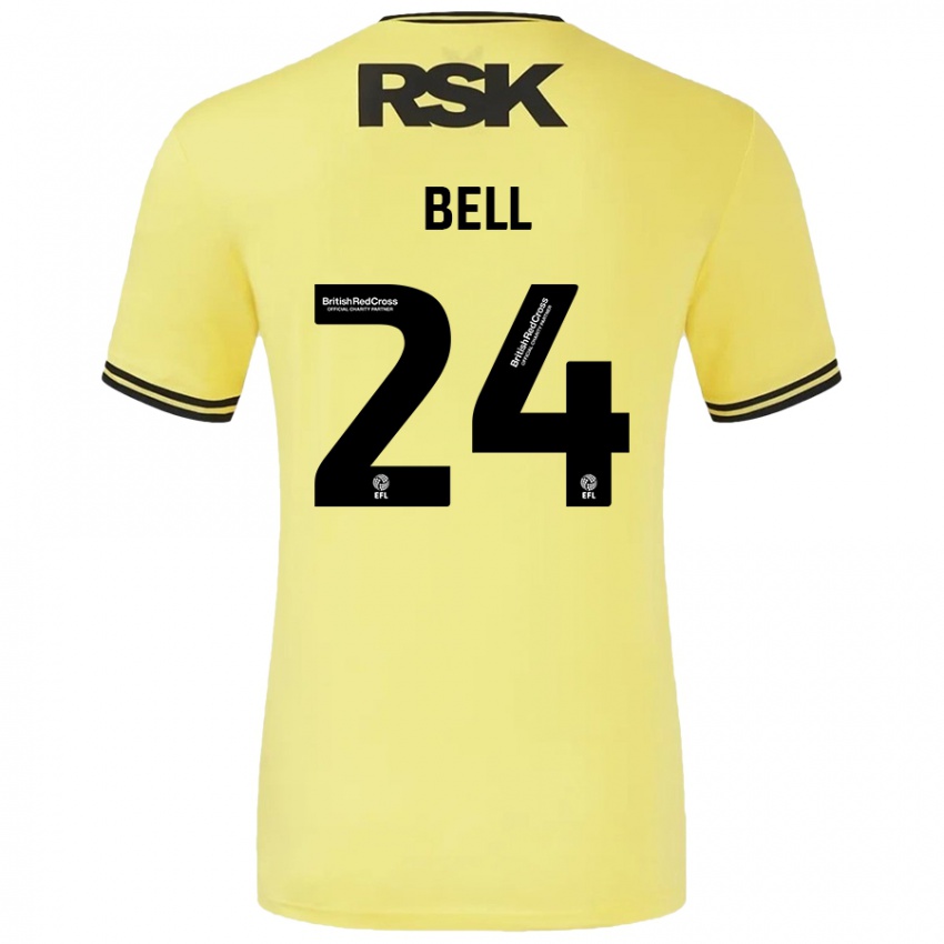 Niño Camiseta Taylor Bell #24 Amarillo Negro 2ª Equipación 2024/25 La Camisa Perú