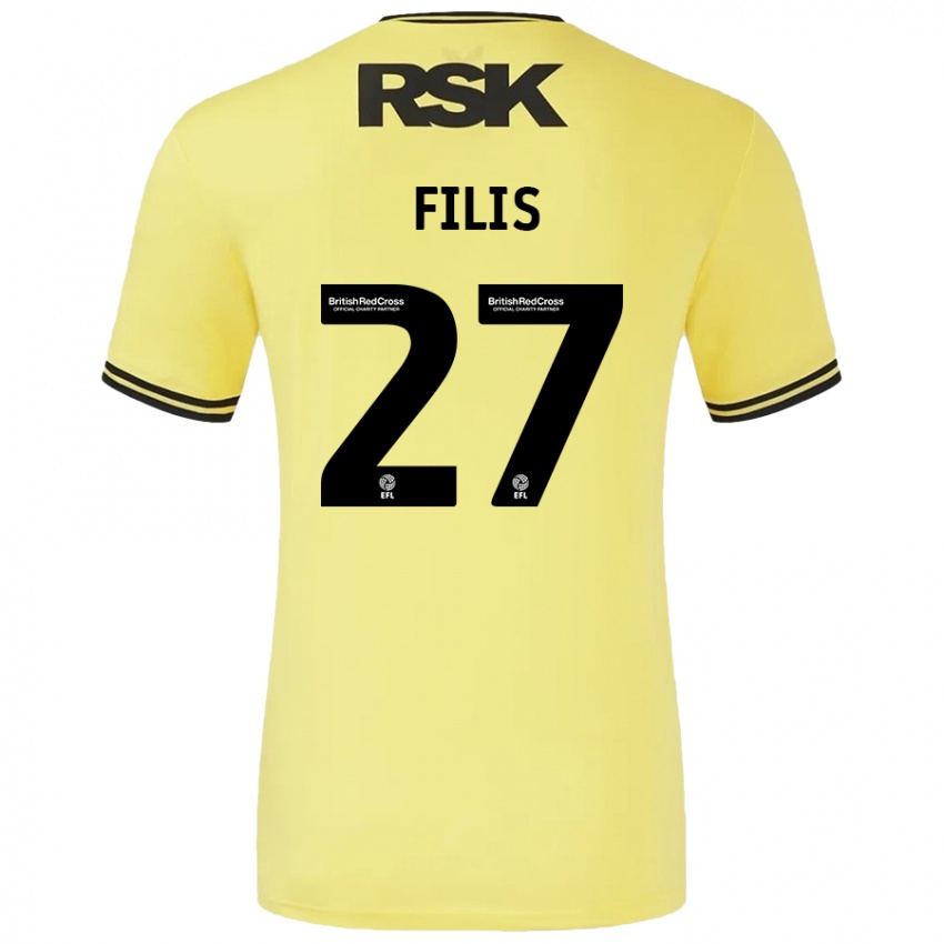 Niño Camiseta Melisa Filis #27 Amarillo Negro 2ª Equipación 2024/25 La Camisa Perú