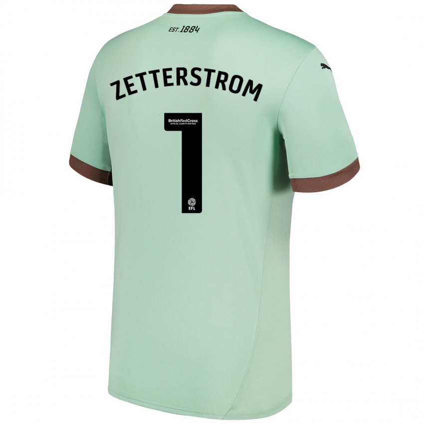 Niño Camiseta Jacob Widell Zetterström #1 Verde Pálido 2ª Equipación 2024/25 La Camisa Perú