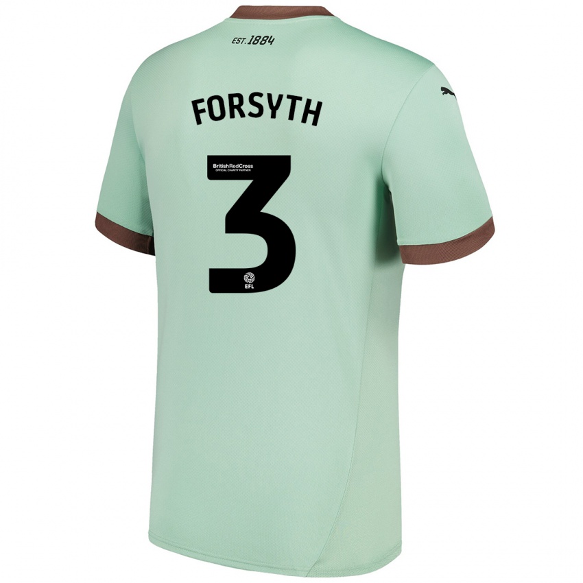 Niño Camiseta Craig Forsyth #3 Verde Pálido 2ª Equipación 2024/25 La Camisa Perú