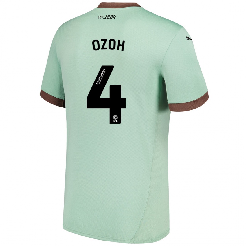 Niño Camiseta David Ozoh #4 Verde Pálido 2ª Equipación 2024/25 La Camisa Perú