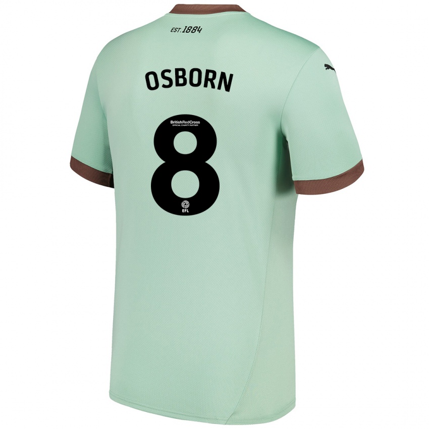 Niño Camiseta Ben Osborn #8 Verde Pálido 2ª Equipación 2024/25 La Camisa Perú