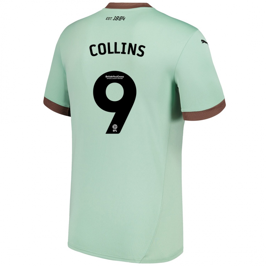 Niño Camiseta James Collins #9 Verde Pálido 2ª Equipación 2024/25 La Camisa Perú