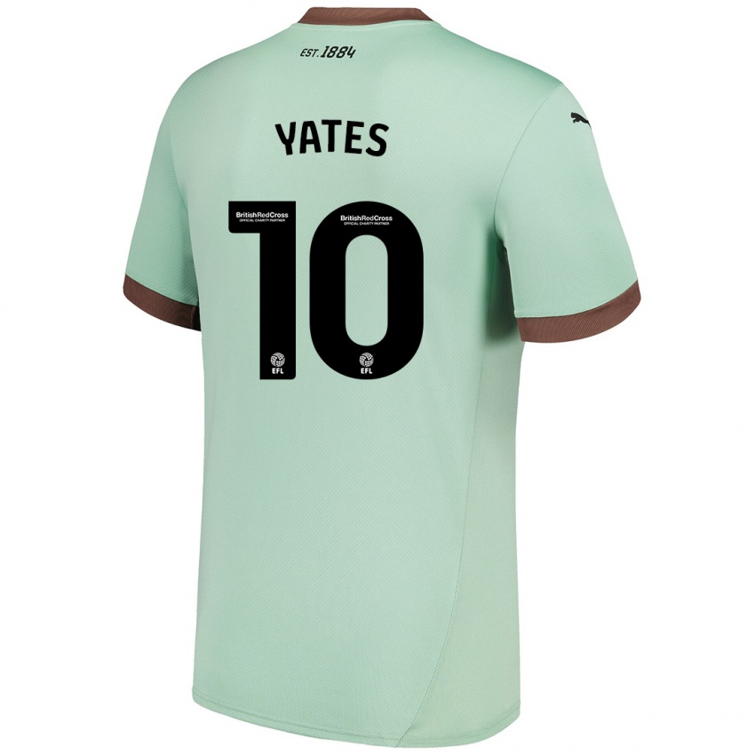 Niño Camiseta Jerry Yates #10 Verde Pálido 2ª Equipación 2024/25 La Camisa Perú