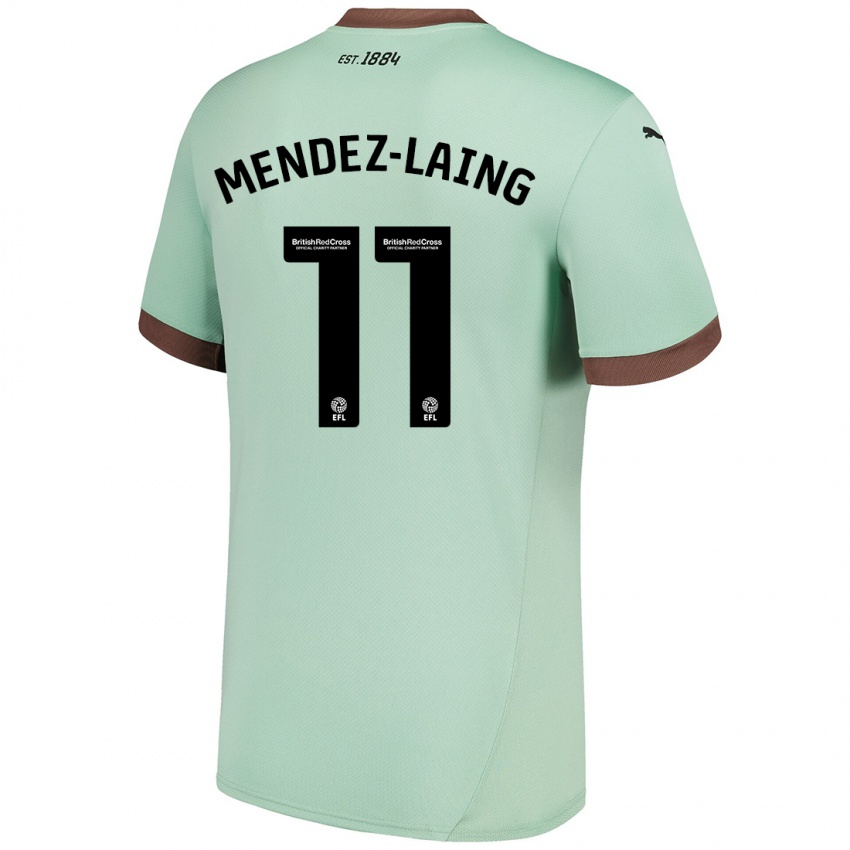 Niño Camiseta Nathaniel Méndez-Laing #11 Verde Pálido 2ª Equipación 2024/25 La Camisa Perú