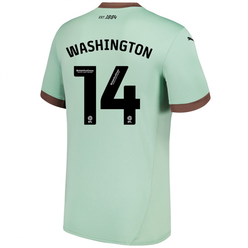 Niño Camiseta Conor Washington #14 Verde Pálido 2ª Equipación 2024/25 La Camisa Perú