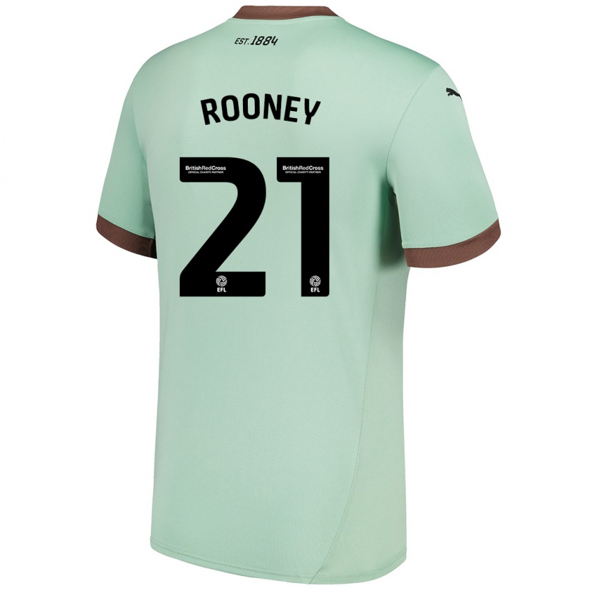 Niño Camiseta Jake Rooney #21 Verde Pálido 2ª Equipación 2024/25 La Camisa Perú