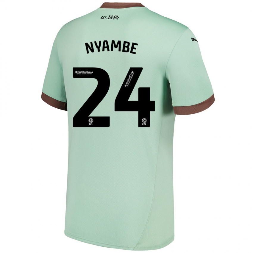 Niño Camiseta Ryan Nyambe #24 Verde Pálido 2ª Equipación 2024/25 La Camisa Perú