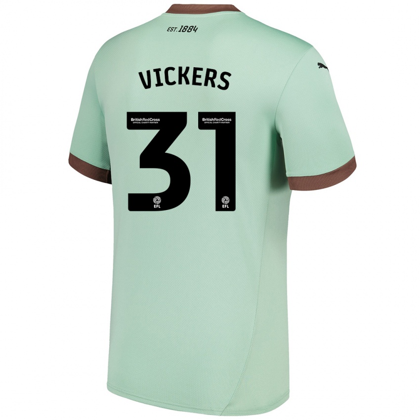 Niño Camiseta Josh Vickers #31 Verde Pálido 2ª Equipación 2024/25 La Camisa Perú