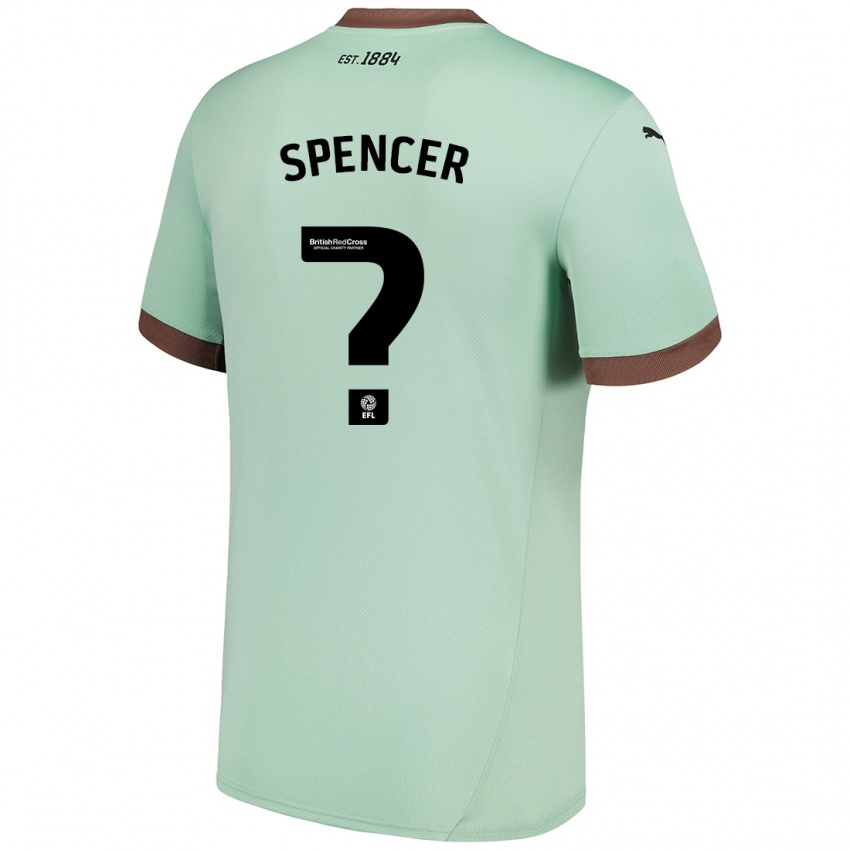 Niño Camiseta Morten Spencer #0 Verde Pálido 2ª Equipación 2024/25 La Camisa Perú