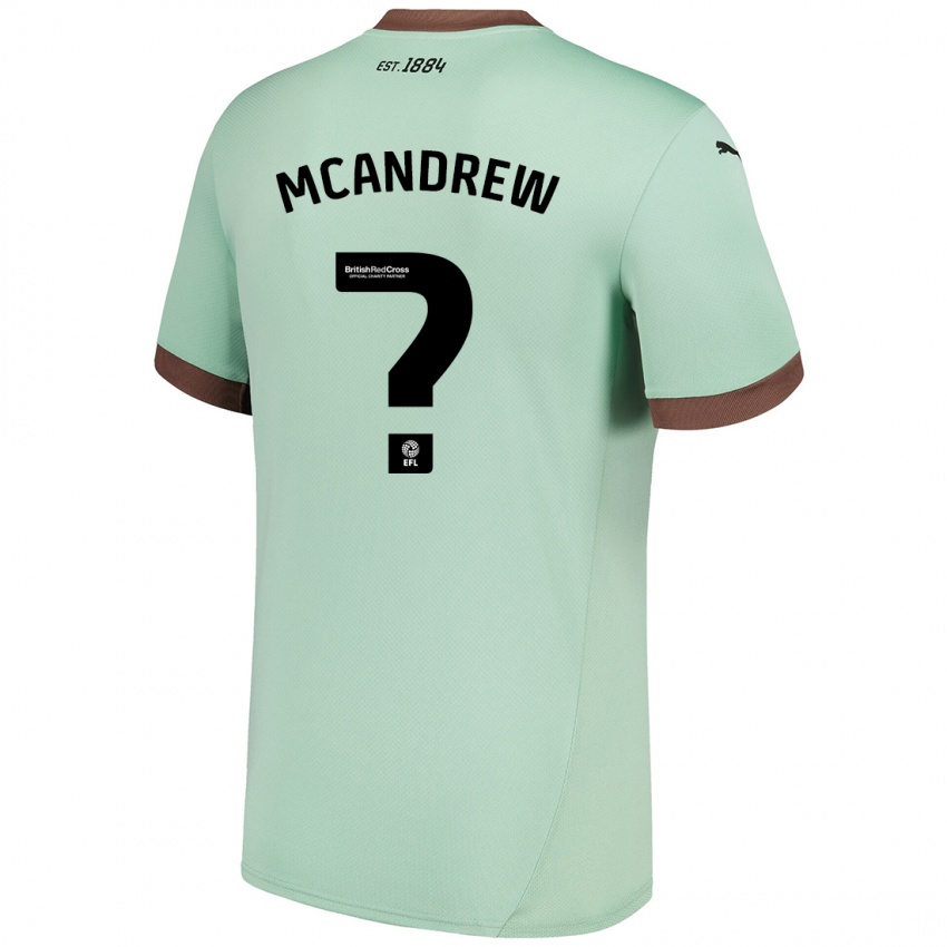 Niño Camiseta Niall Mcandrew #0 Verde Pálido 2ª Equipación 2024/25 La Camisa Perú