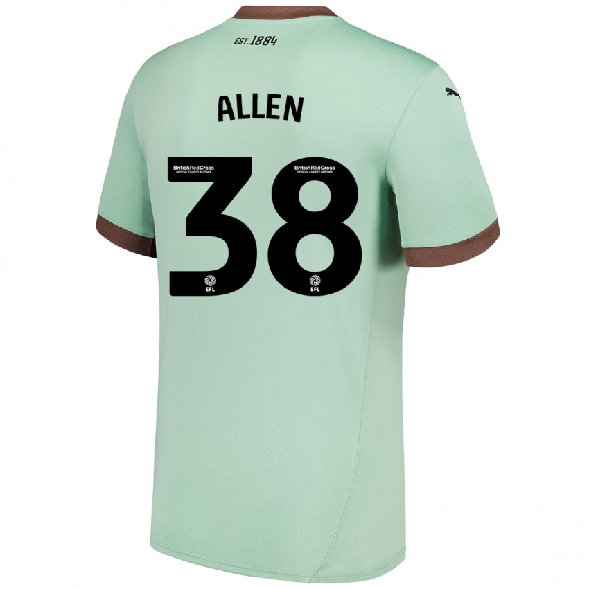 Niño Camiseta Cruz Allen #38 Verde Pálido 2ª Equipación 2024/25 La Camisa Perú