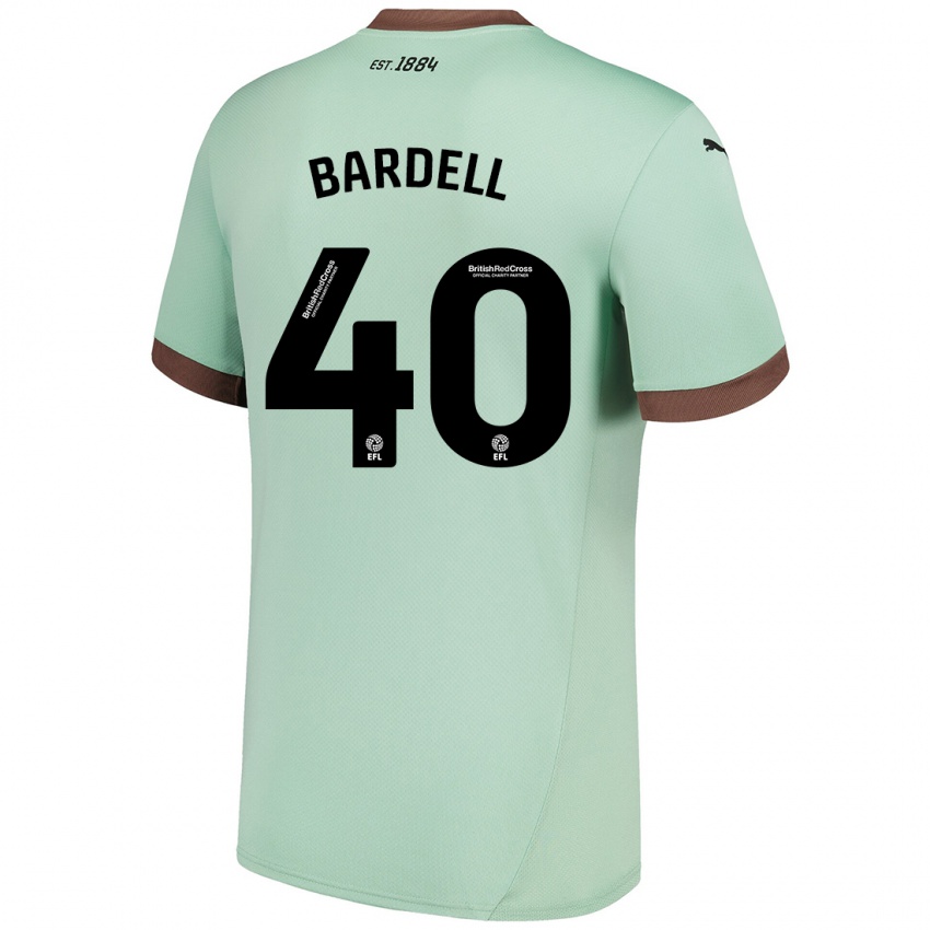 Niño Camiseta Max Bardell #40 Verde Pálido 2ª Equipación 2024/25 La Camisa Perú