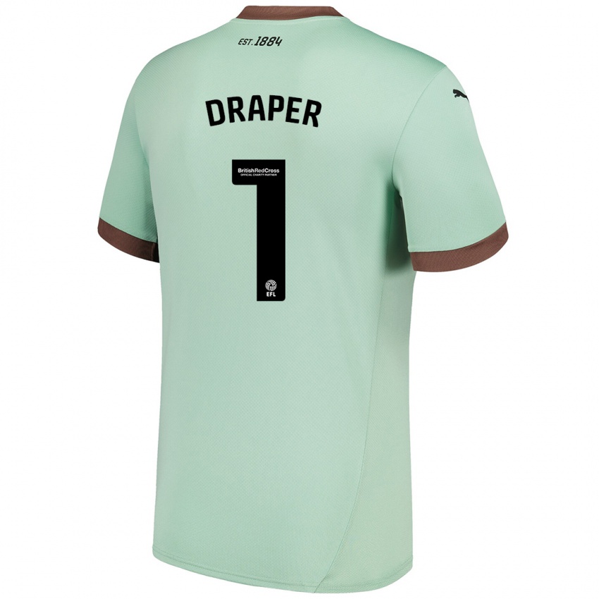 Niño Camiseta Anna Draper #1 Verde Pálido 2ª Equipación 2024/25 La Camisa Perú