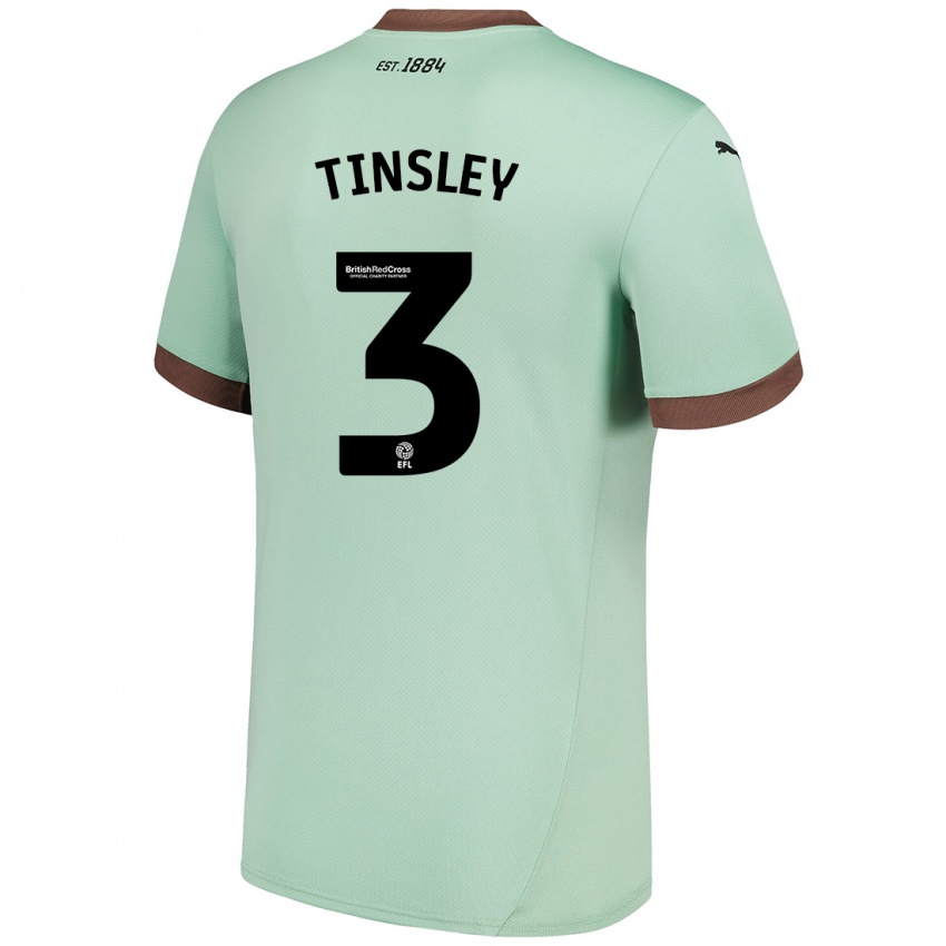 Niño Camiseta Megan Tinsley #3 Verde Pálido 2ª Equipación 2024/25 La Camisa Perú