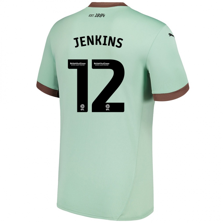 Niño Camiseta Camille Jenkins #12 Verde Pálido 2ª Equipación 2024/25 La Camisa Perú