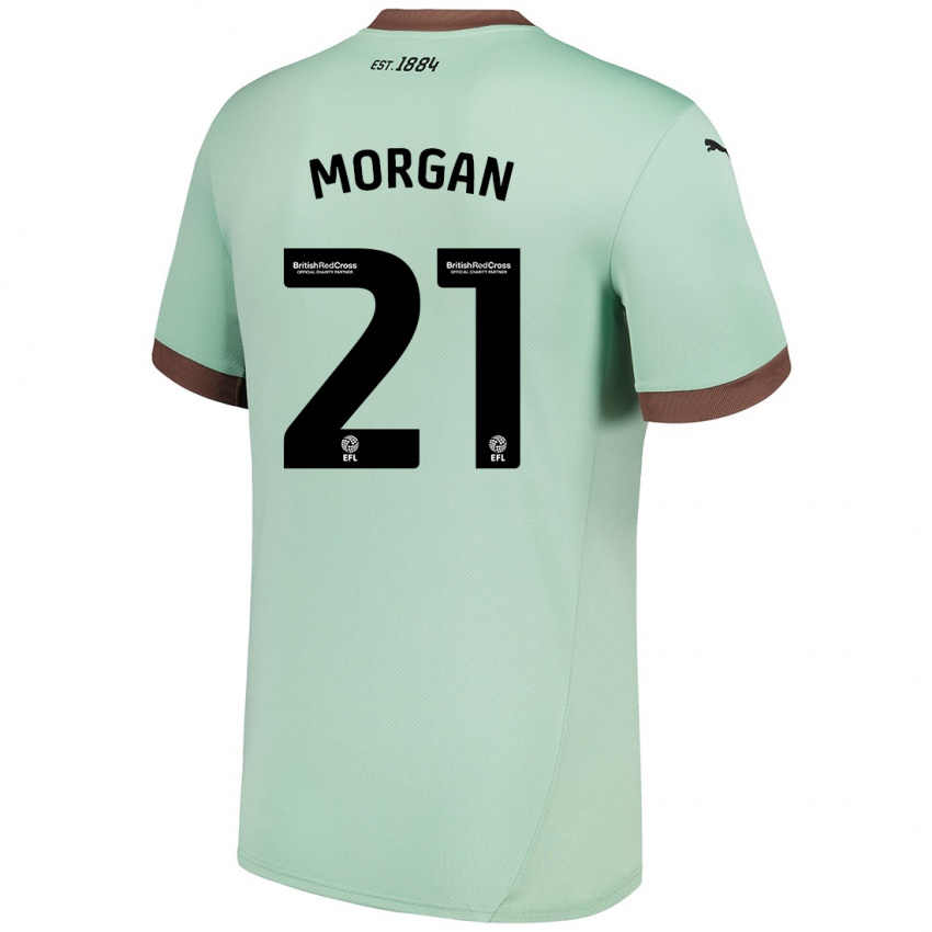 Niño Camiseta Sarah Morgan #21 Verde Pálido 2ª Equipación 2024/25 La Camisa Perú