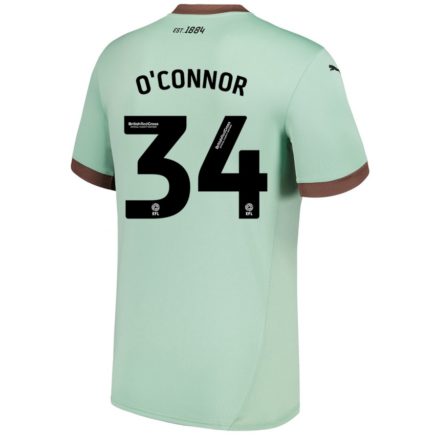 Niño Camiseta Dolcie O'connor #34 Verde Pálido 2ª Equipación 2024/25 La Camisa Perú