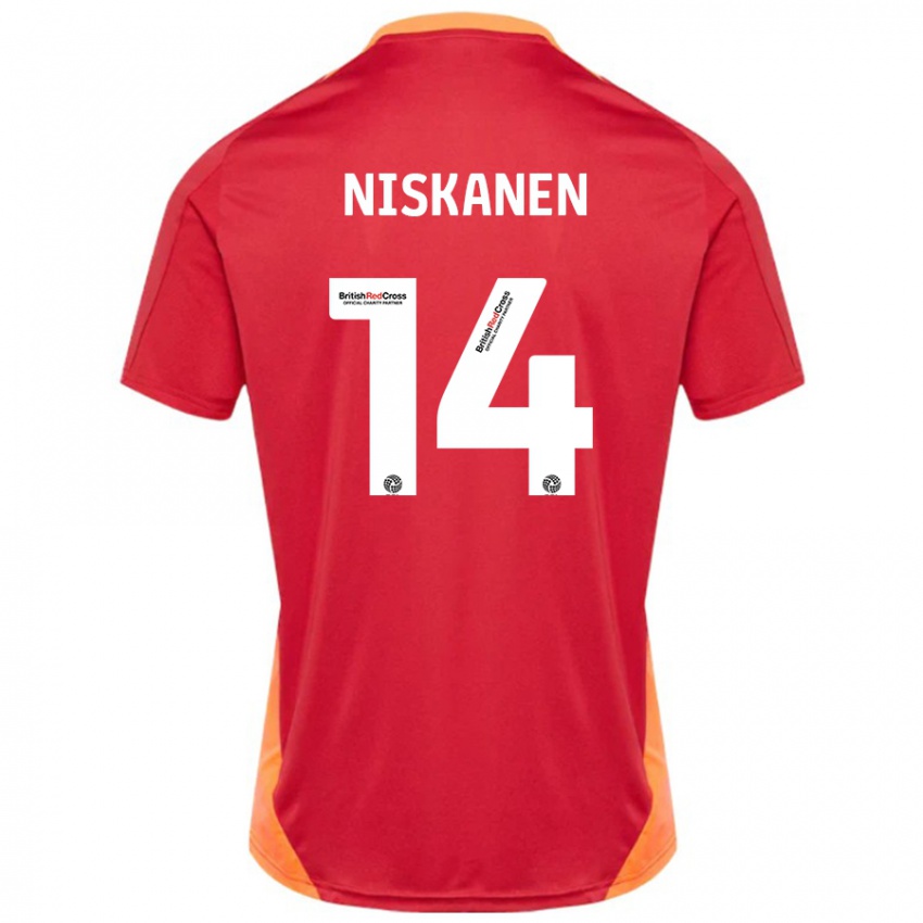 Niño Camiseta Ilmari Niskanen #14 Azul Blanquecino 2ª Equipación 2024/25 La Camisa Perú