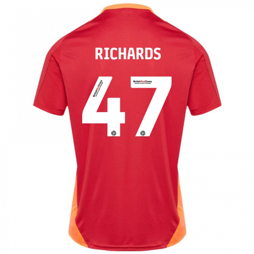 Niño Camiseta Jake Richards #47 Azul Blanquecino 2ª Equipación 2024/25 La Camisa Perú