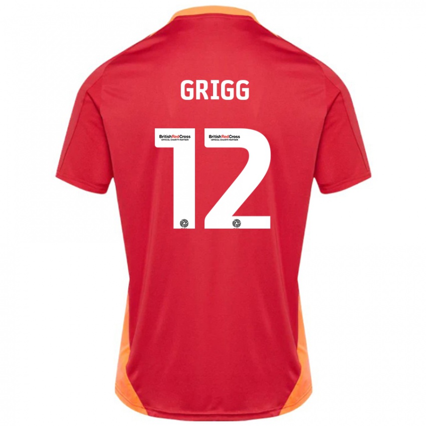 Niño Camiseta Katie Grigg #12 Azul Blanquecino 2ª Equipación 2024/25 La Camisa Perú