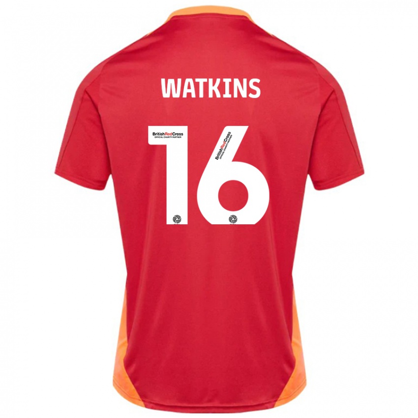 Niño Camiseta Zoe Watkins #16 Azul Blanquecino 2ª Equipación 2024/25 La Camisa Perú