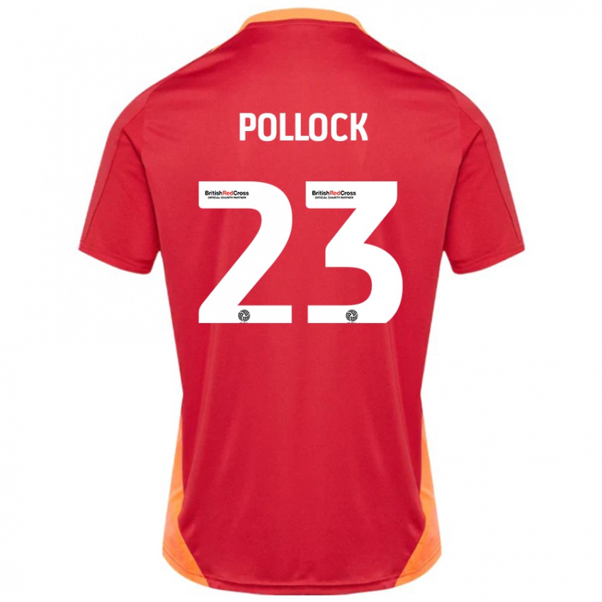 Niño Camiseta Amber Pollock #23 Azul Blanquecino 2ª Equipación 2024/25 La Camisa Perú